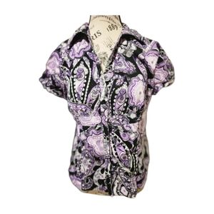 Women's Apt 9 Purple Paisley Top Size Petite Large